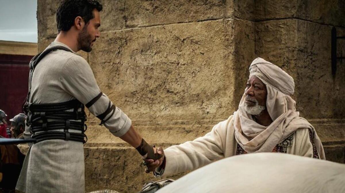 Morgan Freeman and Jack Huston in “Ben-Hur.”