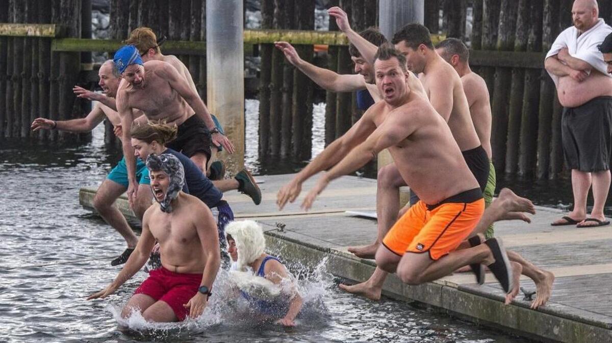 Hundreds braved frigid salt water and cold temperatures to join the annual Polar Bear Plunge in 2017.