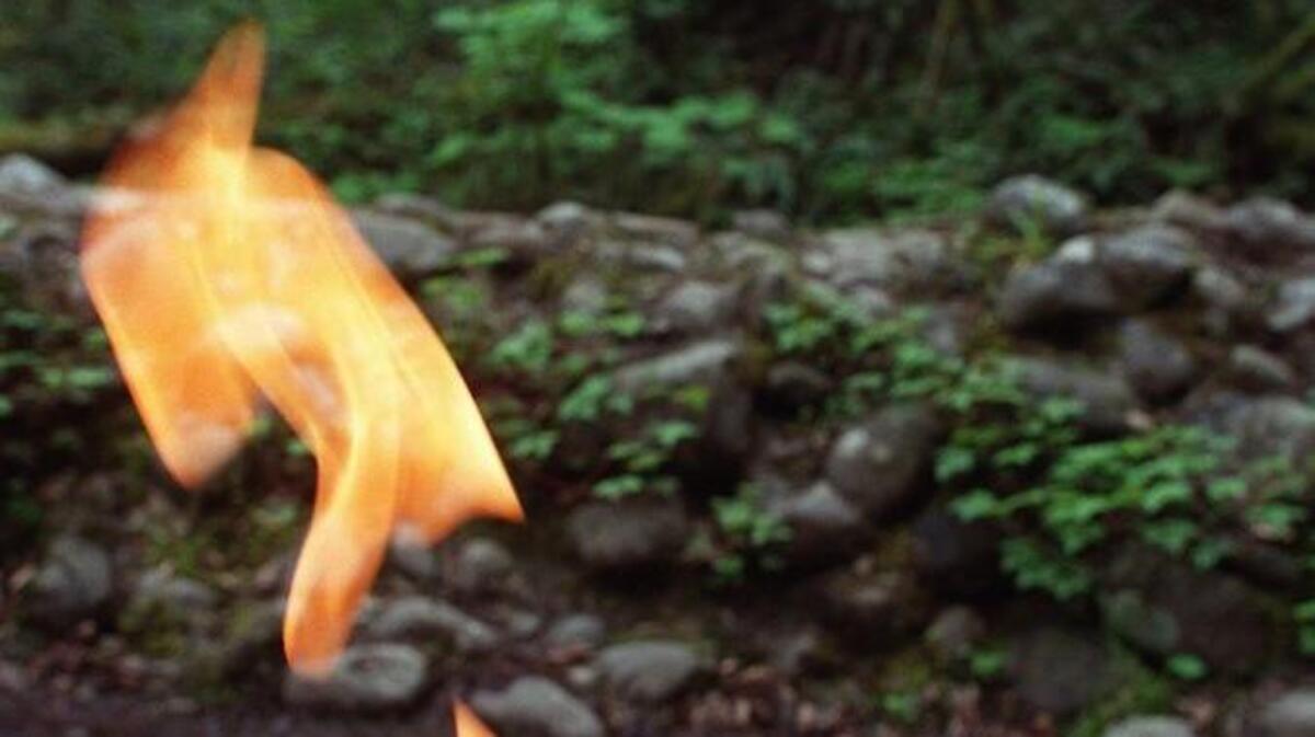 The namesake of Flaming Geyser State Park.