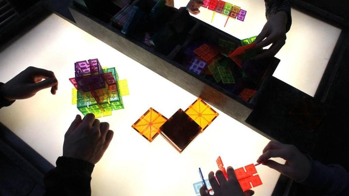 The light table in the Invention area at the new Children's Museum of Tacoma is one of the activities for kids