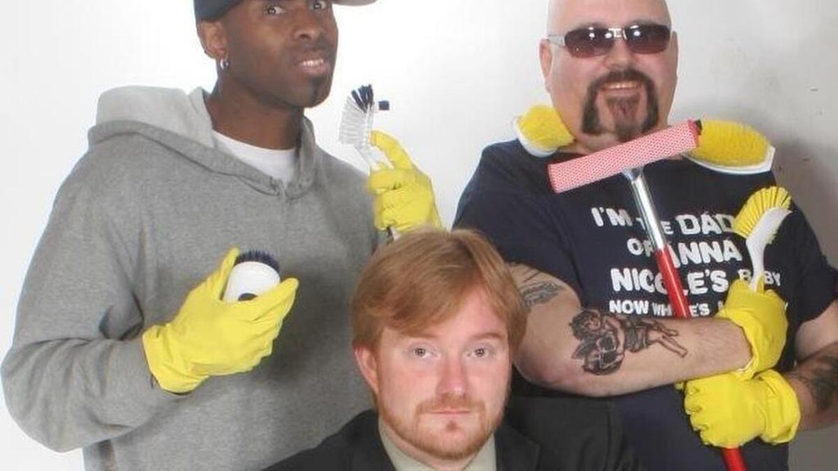Local comics Ty Barnett, left, Shawn Lawrence, right, and Dan McKown will perform in “Still Standing” at the Rialto Theater on Friday.