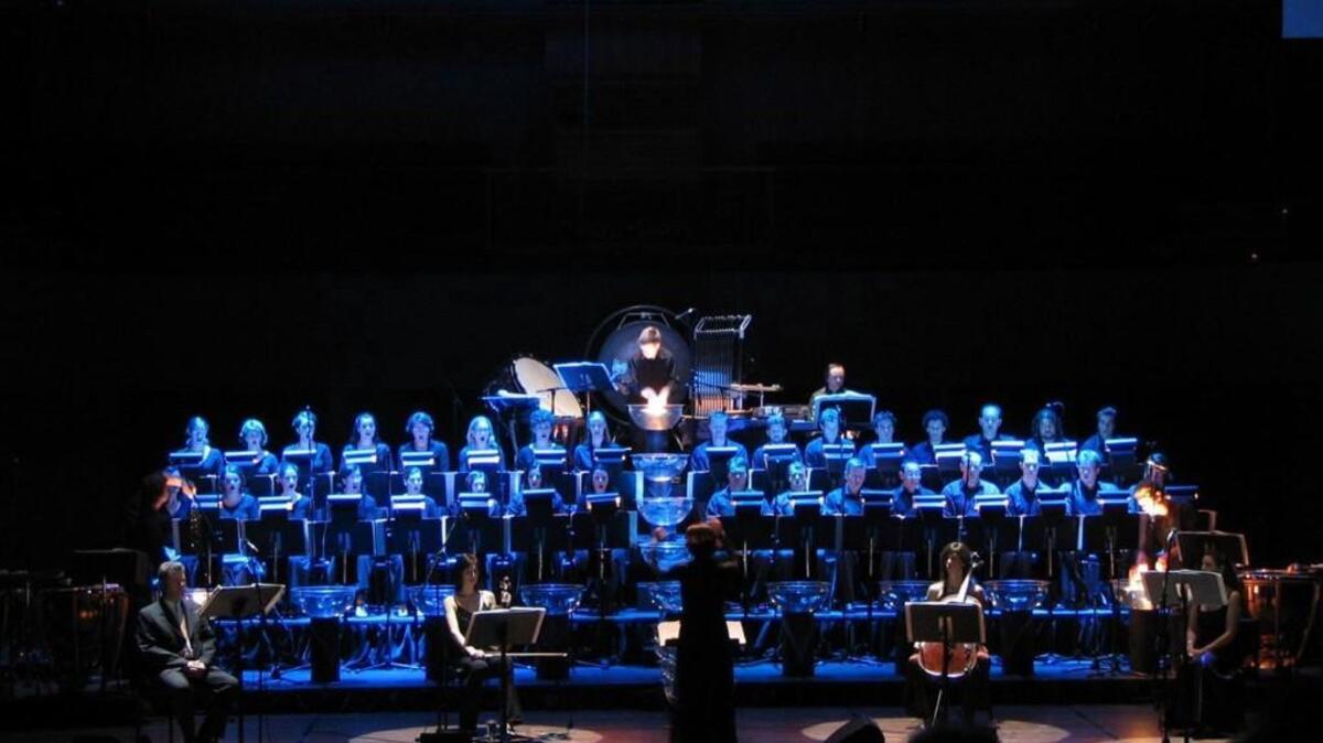 Sarah Ioannides conducts Tan Dun’s “Water Passion” in Perth, Australia.