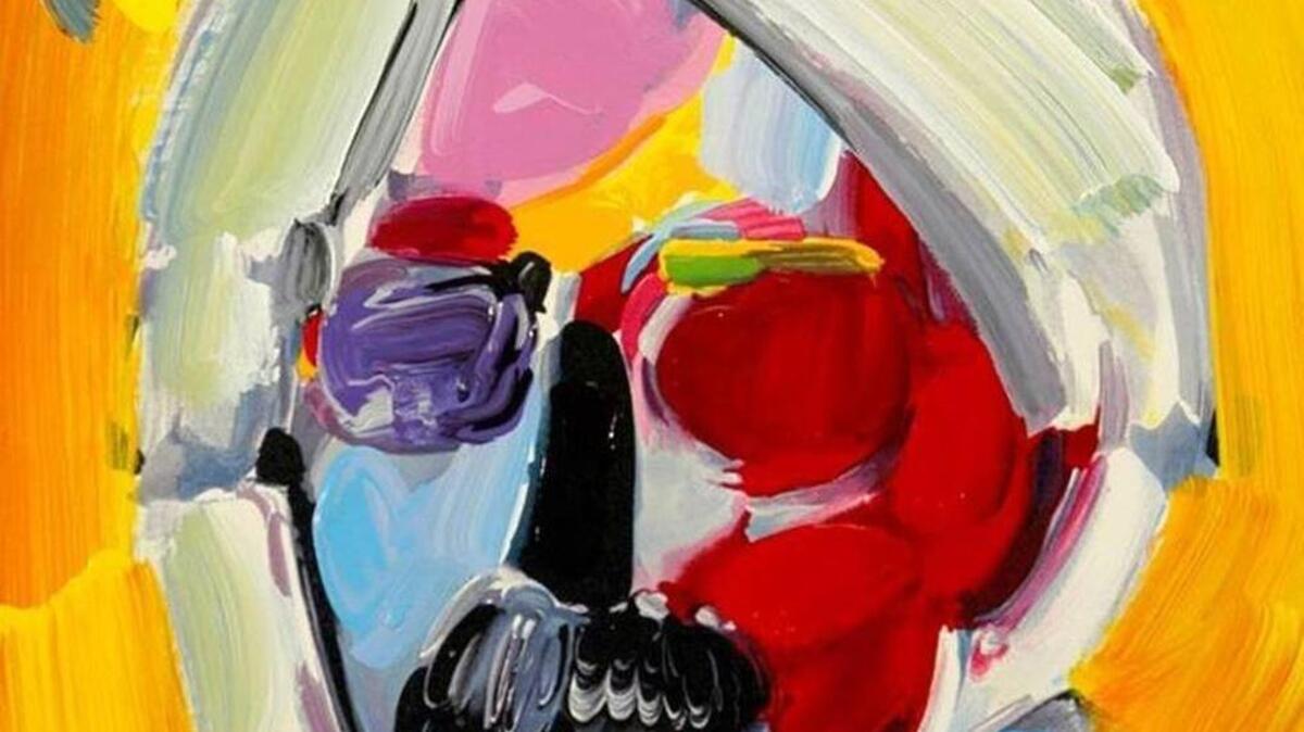 
Peter Max’s “Andy with Mustache” is on view this month at Pacific Place in Seattle.
