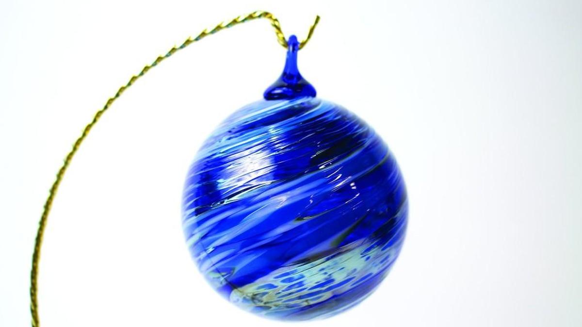 A glass ornament at the Museum of Glass gift shop.