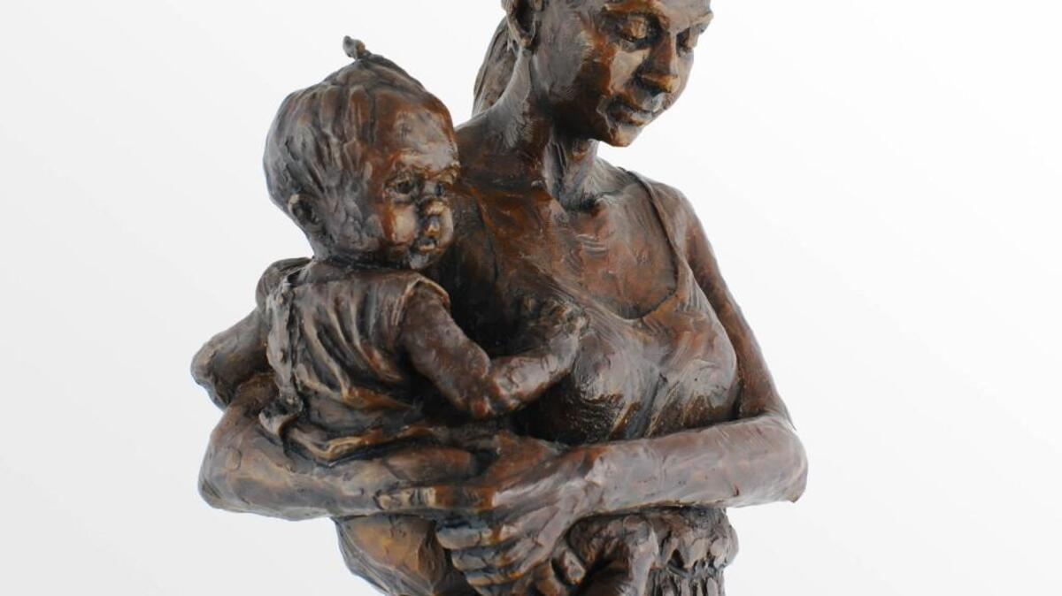 A sculpture by Mardie Rees that is featured in her solo show at Harbor History Museum.