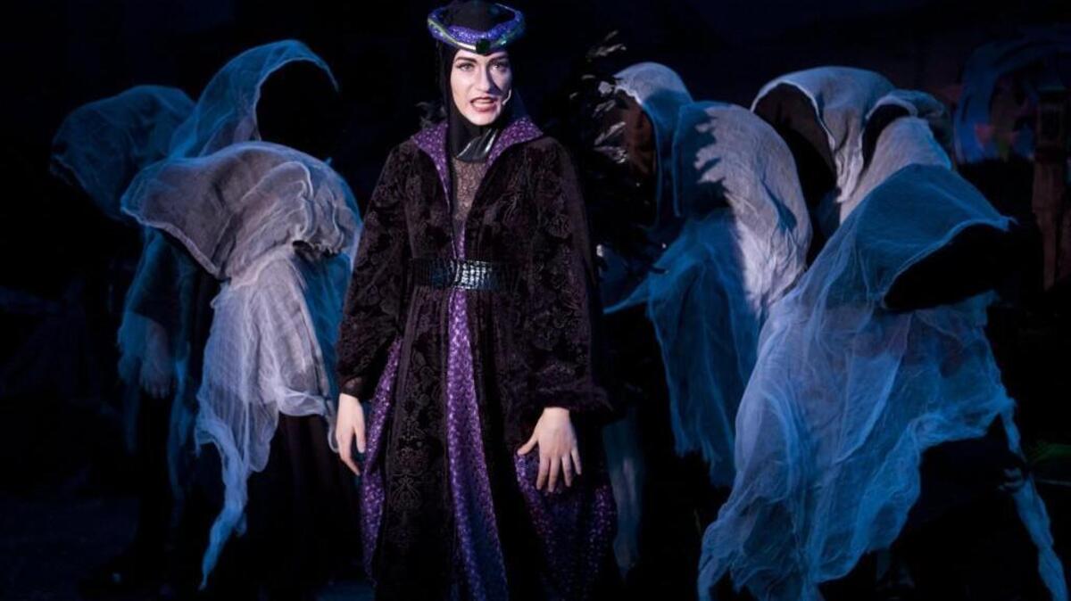 Katherine Jett, center, performs as Carabosse surrounded by her ghouls during the Centerstage production of “Sleeping Beauty” in Federal Way.