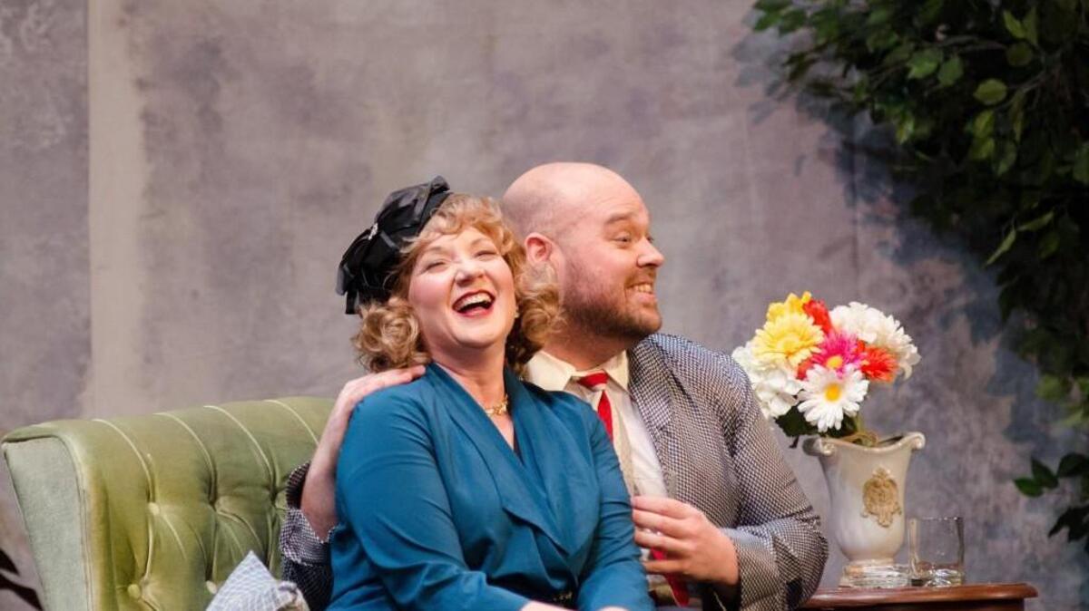 Kimberley Giordano and Brendan Tuohy rehearse Tacoma Opera’s “Die Fledermaus” in the Rialto.