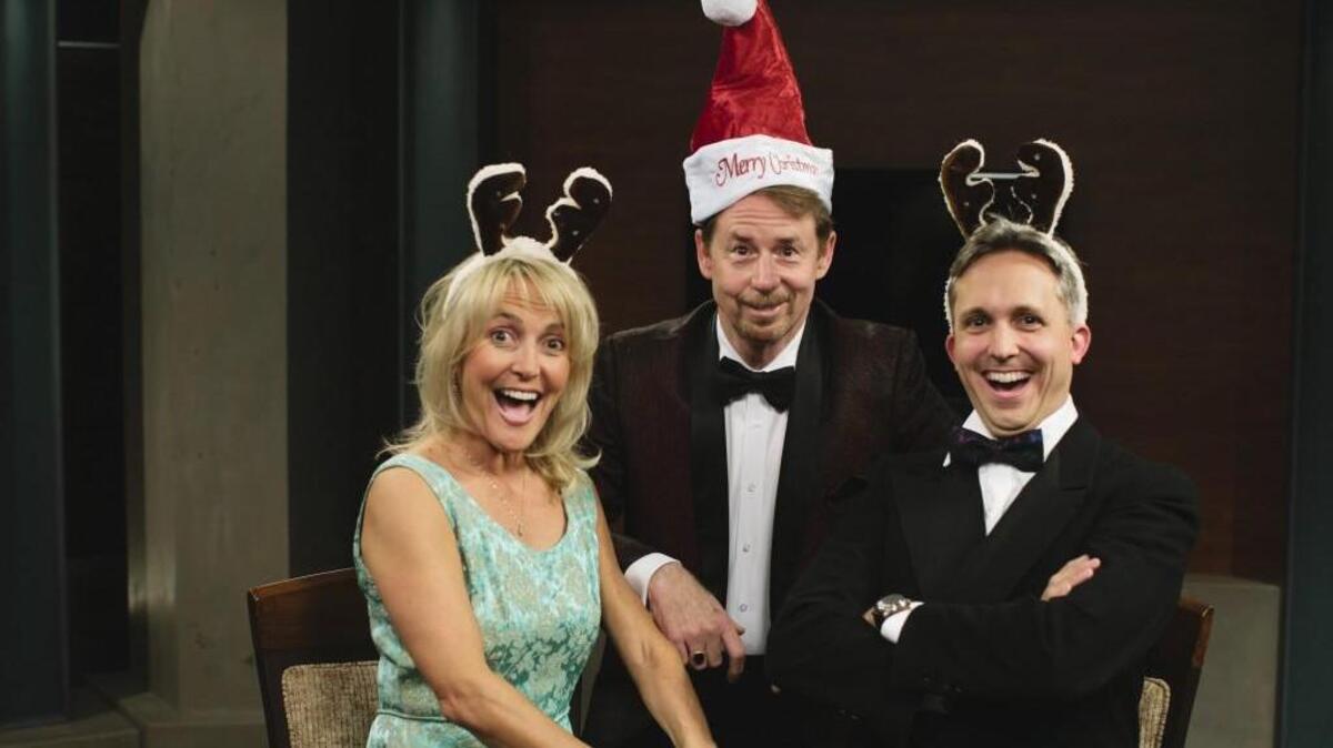 The cast of the Broadway Center’s TV holiday show includes Casi Wilkerson, Joey Jewell, center, as the host and Matt Vail as a guest star.