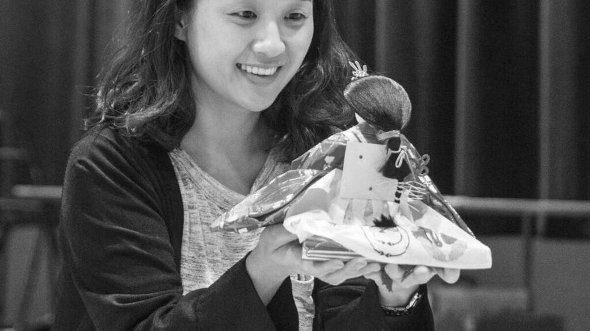 
Hae Ji Chang (Setsuko Kobayashi) at a staging rehearsal for Seattle Opera’s world premiere of “An American Dream,” which  opens Friday at McCaw Hall.

