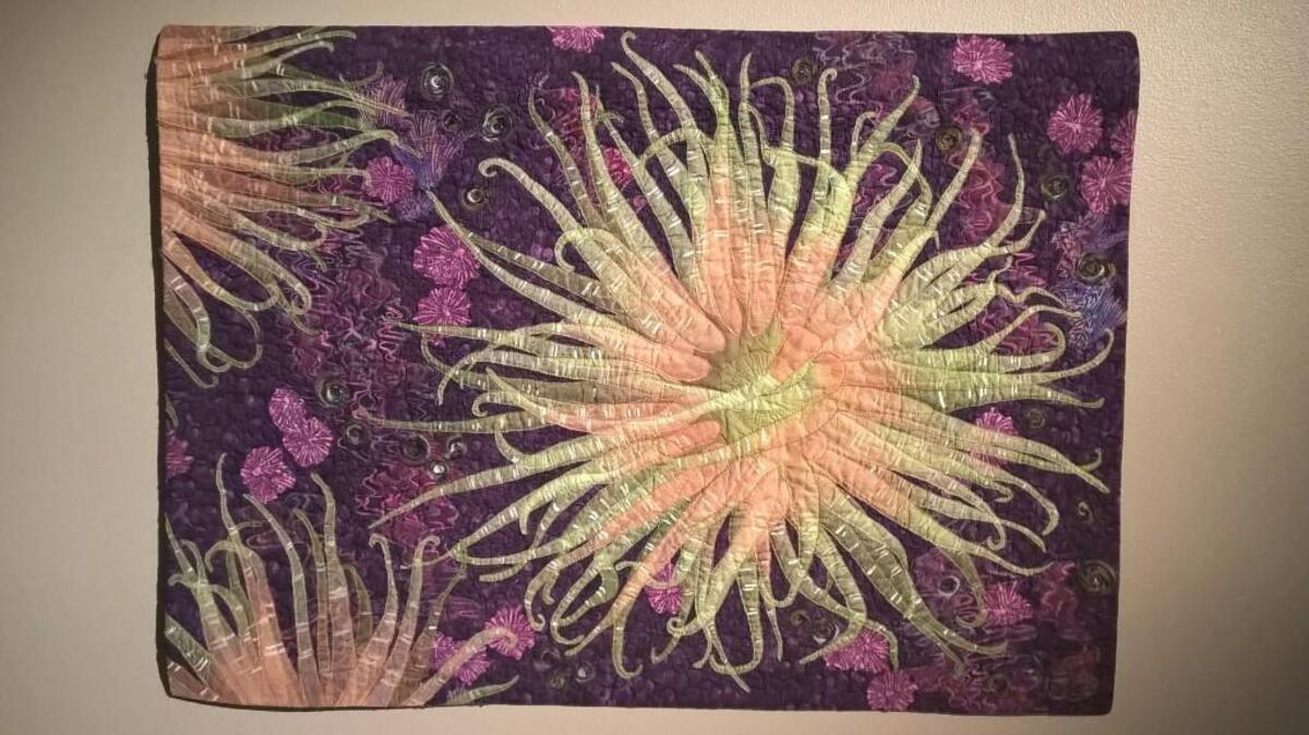 Carla Stehr’s “Anemones” in “Cutting Edge” at the Washington State History Musuem.