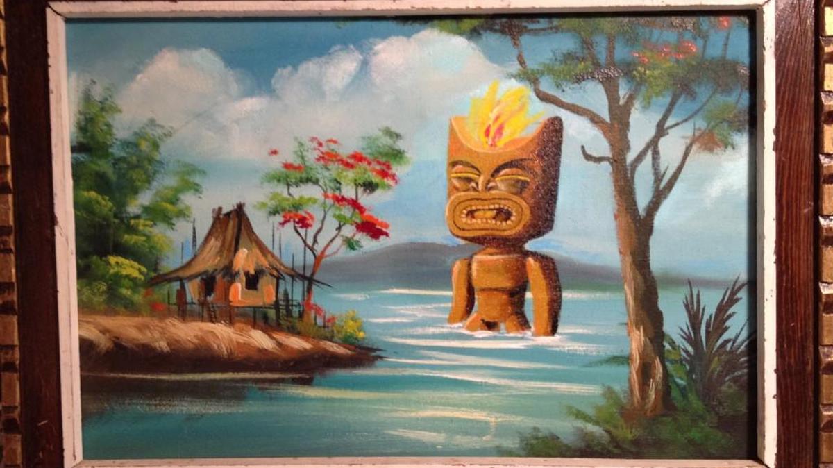 Mark Monlux’s Thrift Store Painting from the CLAW show at Tacoma Community College library.