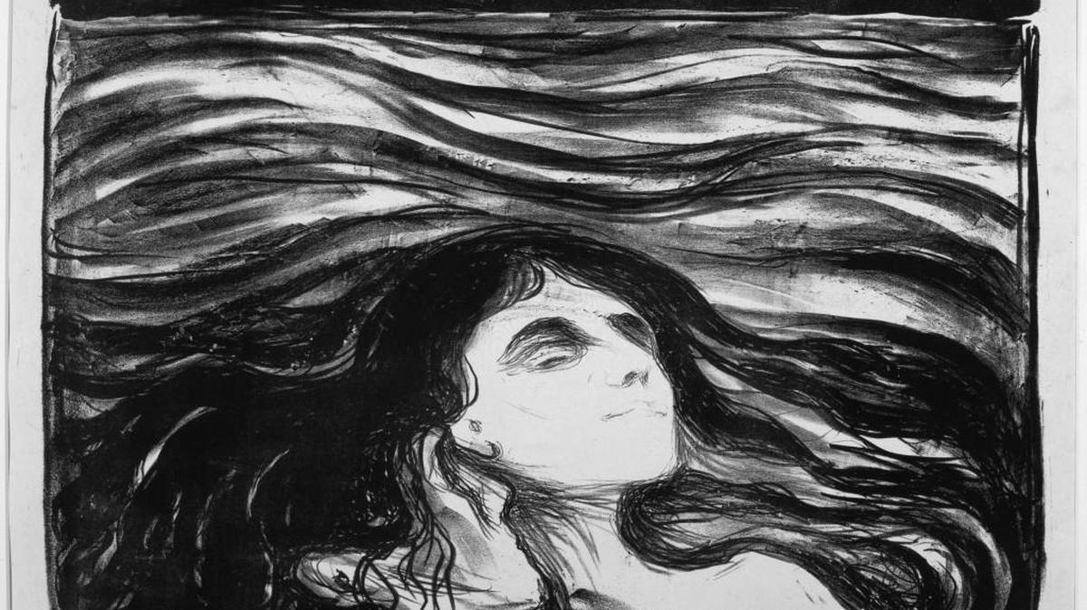 Edvard Munch, “On the Waves of Love.” 1896, lithograph.