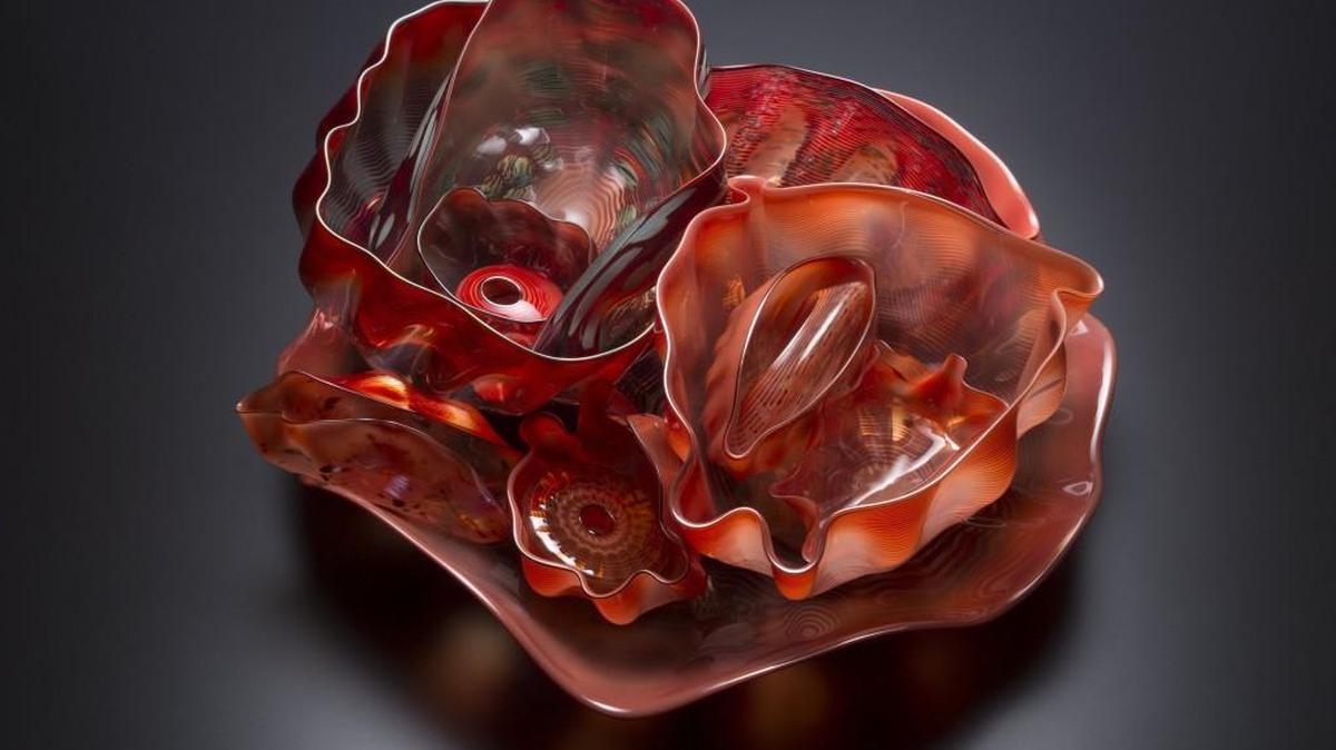 Dale Chihuly, “Seaform Set,” from the promised gift of Rebecca and Jack and Benaroya to Tacoma Art Museum.