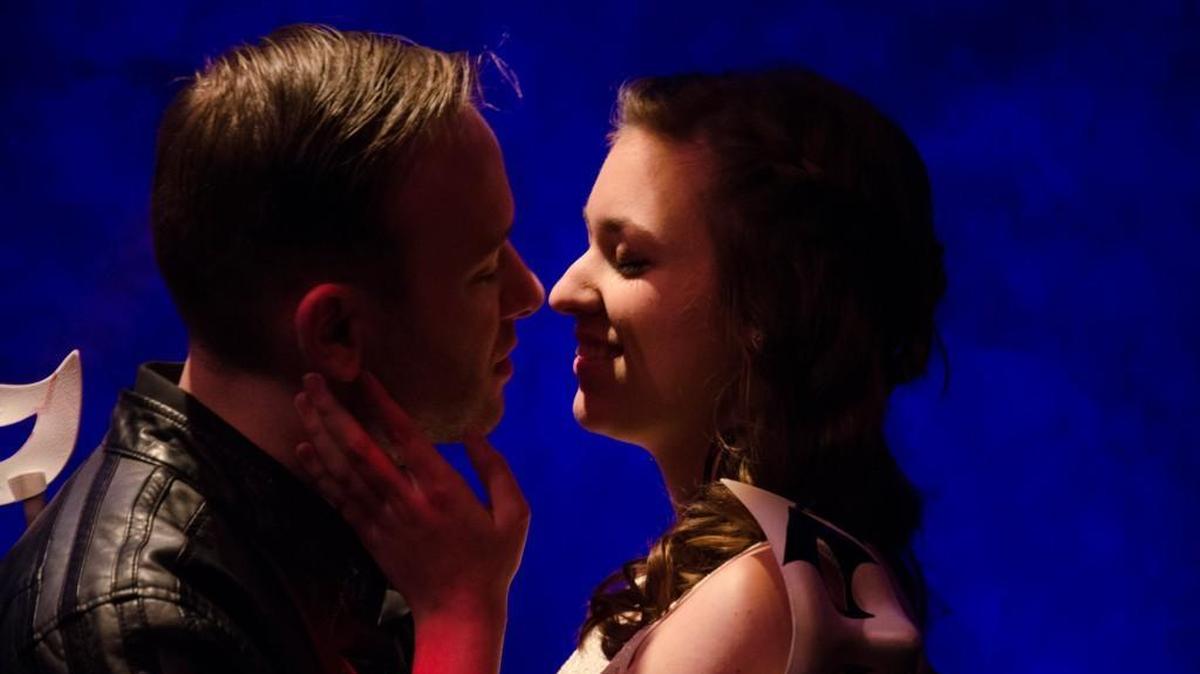 Niclas Olson as Romeo and Jenna McRill as Juliet in the New Muses production at Dukesbay Theater in Tacoma.