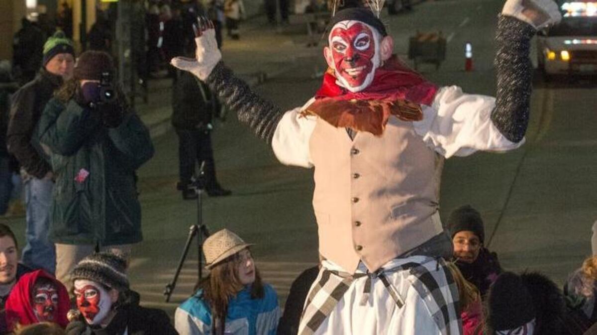 Performance artist Paradox Pollack, choreographer for films such as “Thor” and “Star Trek,” leads a Balinese Monkey King chant at Tacoma’s First Night celebration on Thursday, Dec. 31, 2015.
