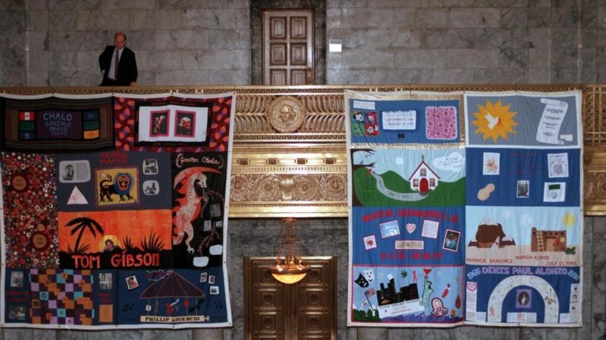 The AIDS Quilt made an appearance in 1999 at the Capitol in Olympia. Part of the quilt is on display at Calvary Lutheran Church in Tacoma.