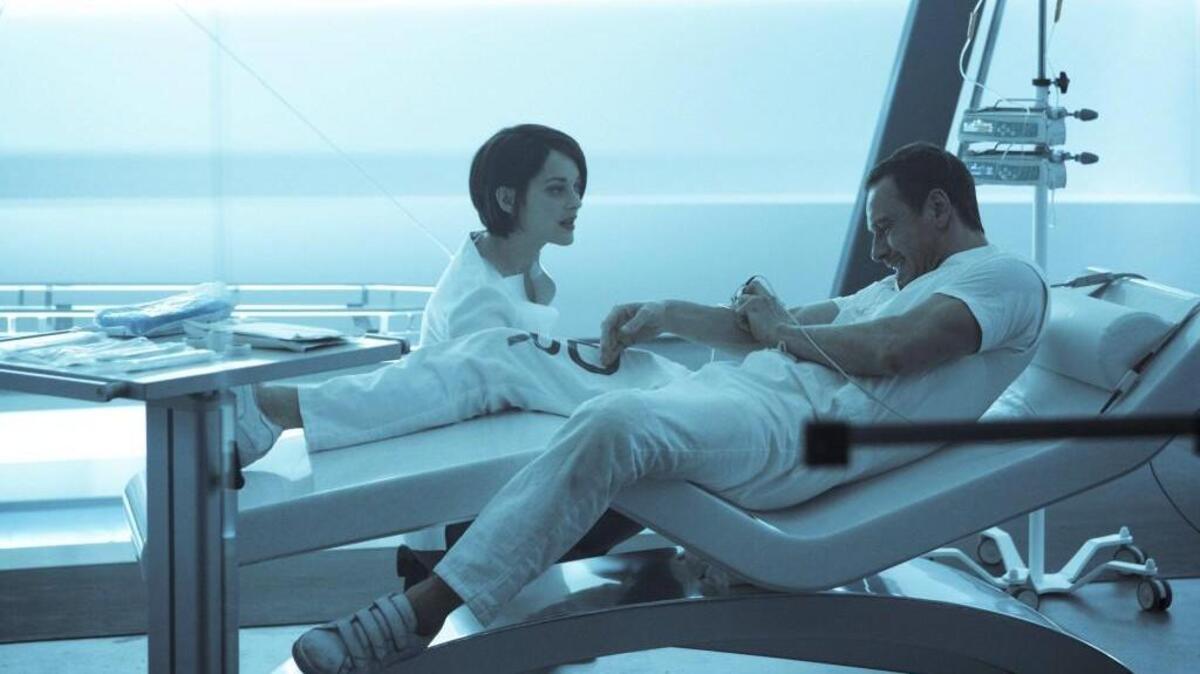 Marion Cotillard as Sofia and Michael Fassbender as Callum Lynch in a scene from “Assassin's Creed.”