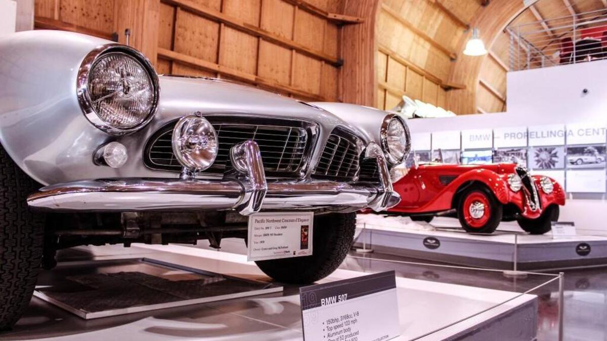 To celebrate 100 years of BMW, LeMay — America’s Car Museum opened a new exhibit “BMW: Propelling a Century of Innovation” – to highlight some of the brand’s most gripping vehicles, including the 1959 BMW 507, foreground.