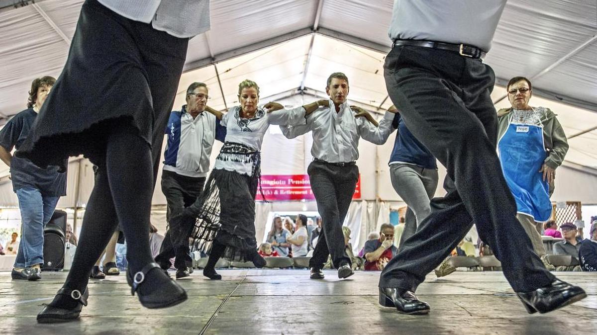 Traditional Greek dancing is performed by the Leventia Dancers at St. Nicholas Greek Orthodox