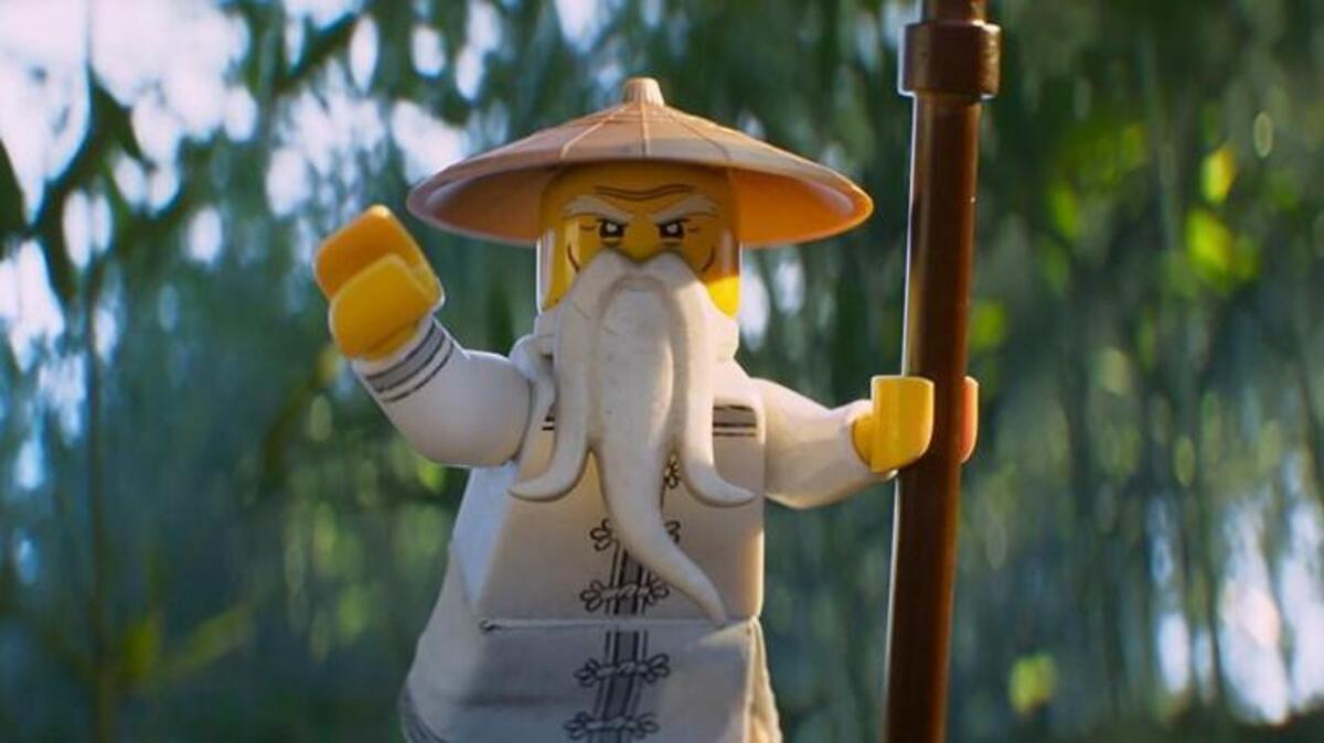 Jackie Chan gives voice to the hero’s wise-sensei brother, who offers “needlessly cryptic metaphors” with droll flair, in “The LEGO Ninjago Movie.”