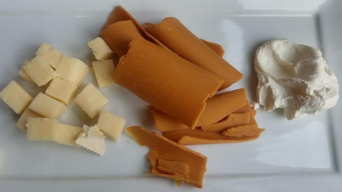A Scandinavian cheese plate comes with aged havarti (left), gjetost cheese (middle) and snofrisk goat cheese (right). The cheese plate will be served at 208 Garfield through mid-January.