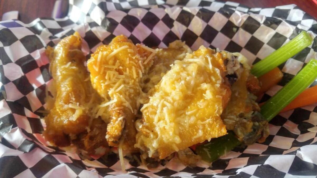 Garlic-parmesan wings from Loose Wheel in Tacoma.
