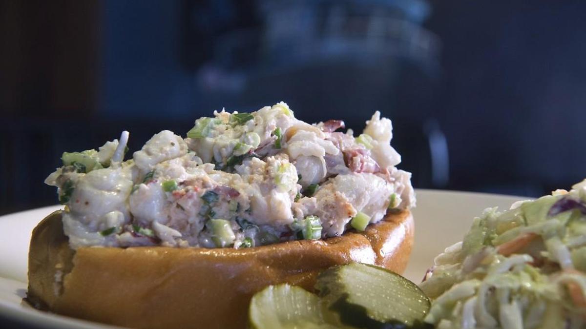 Chef Sean Sullivan’s lobster roll at The Fish Peddler in Tacoma.