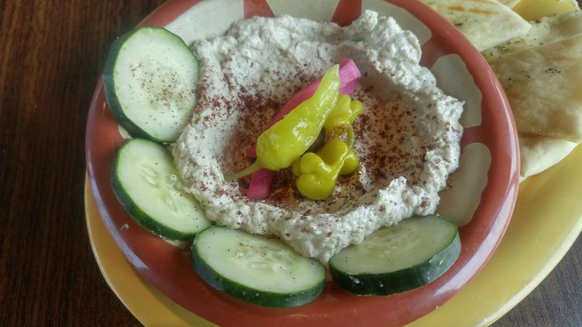 Smoky eggplant baba ganoush is on the appetizer menu at Mediterranean Gyro Grill in Federal Way. Expect similar menu items when the University Place location opens.