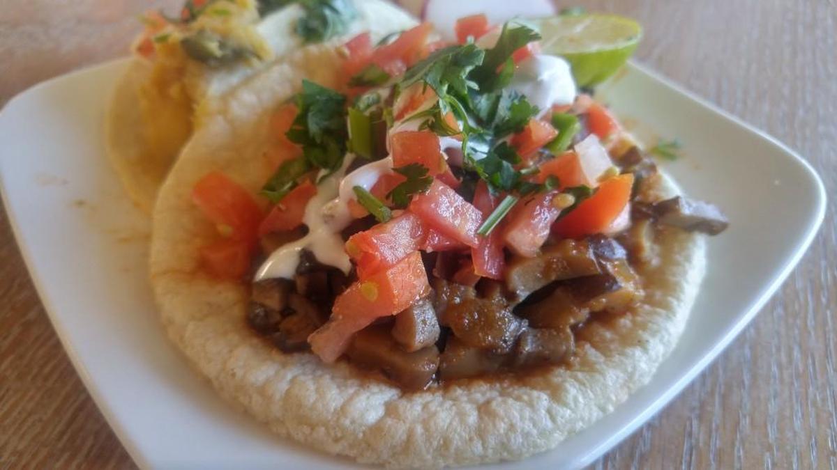A mushroom taco at El Borracho.