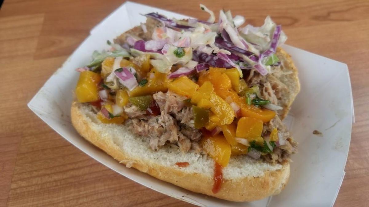 The Southern Philly at CJ’s Phillys was made with steak and pulled pork.