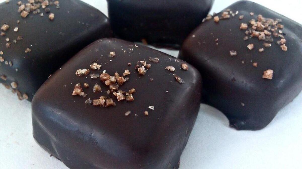 These dark chocolate caramels with habanero sea salt were featured by Emily’s Chocolates in 2014.