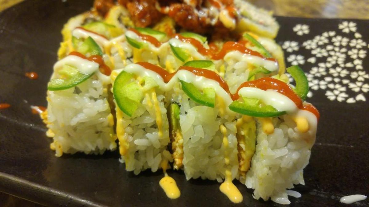 Sushi rolls at Sushido in Auburn are adorned with toppers and sauces.