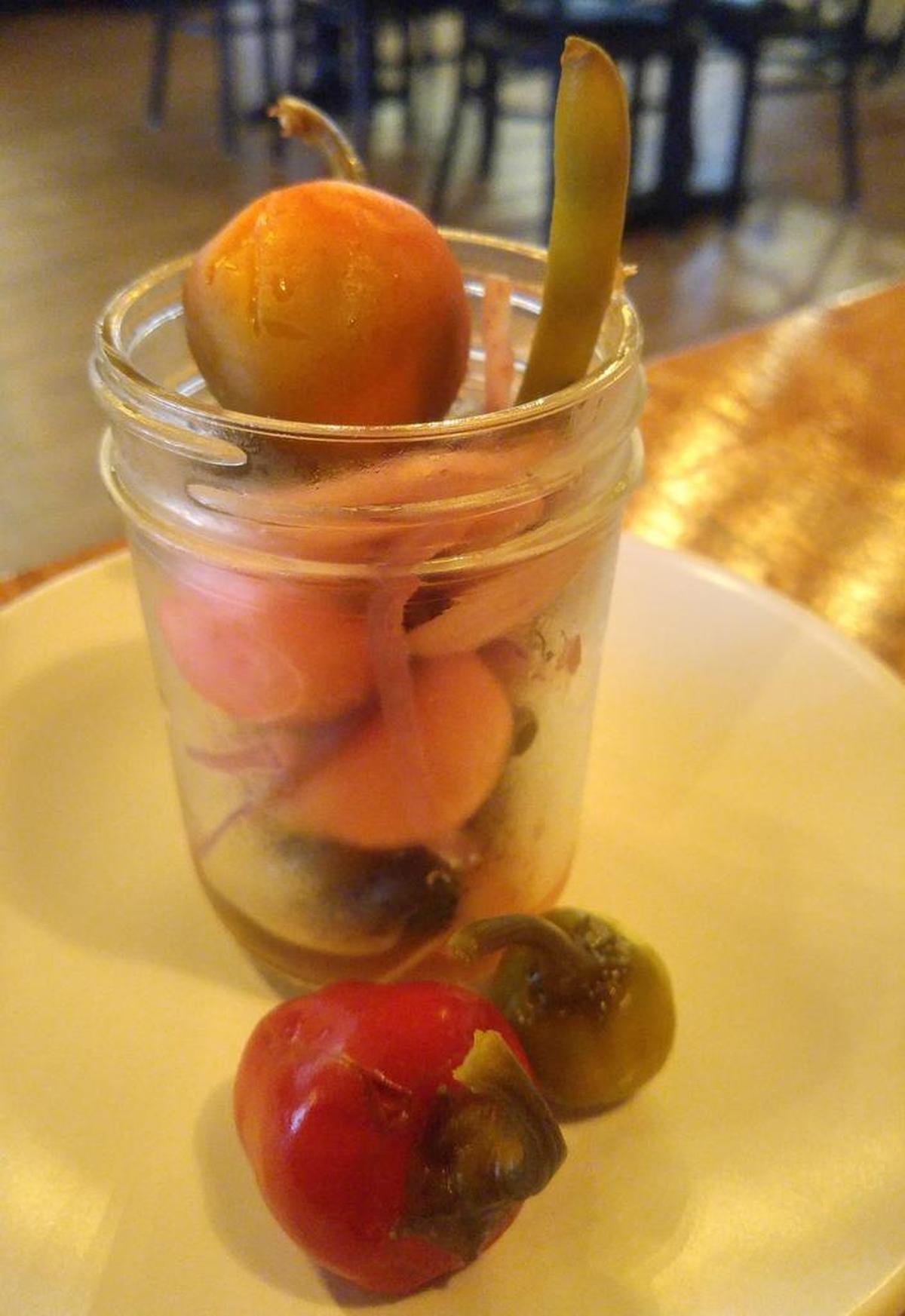 House pickles from The Mill Restaurant and Sports Bar.