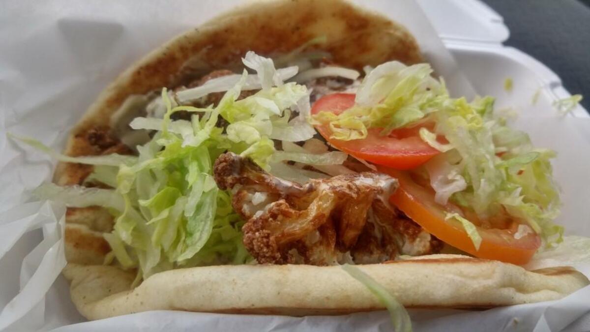 A cauliflower sandwich from Gyro Zone in University Place.