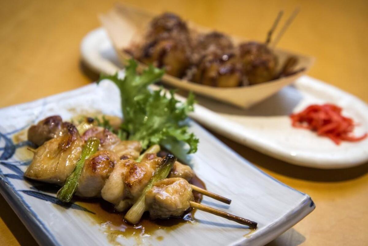 Negima (grilled chicken and scallions) at Miyabi Tacoma in Tacoma.