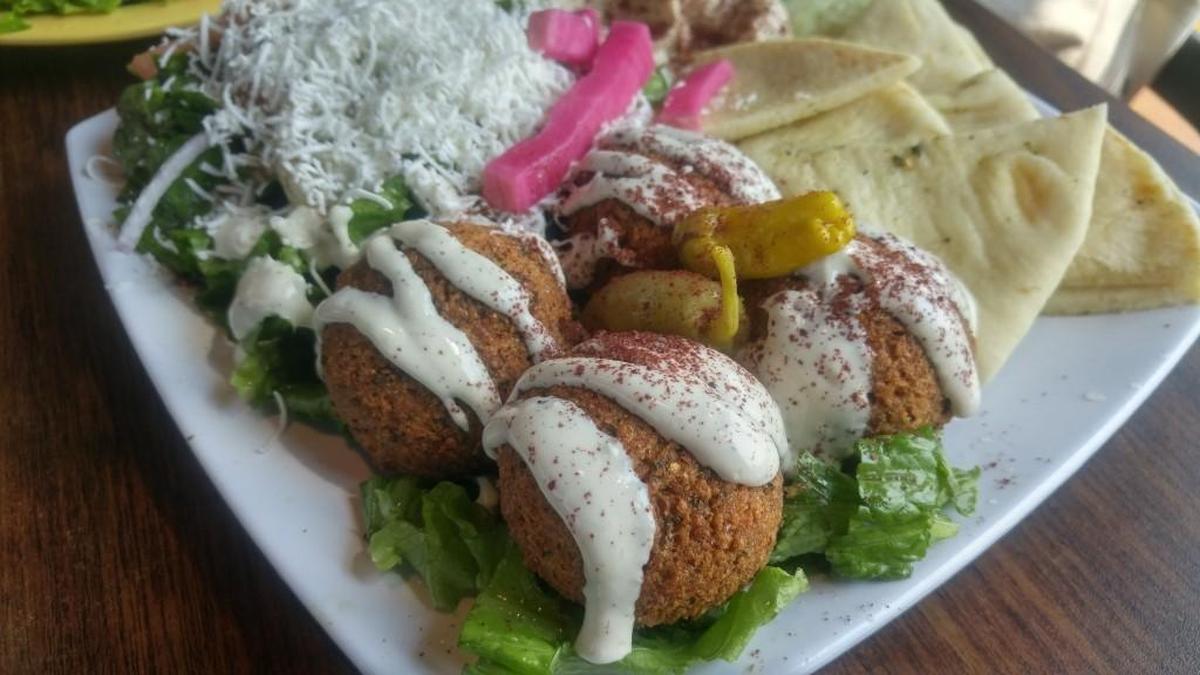 Falafel with salad, hummus and pita from Mediterranean Gyro Grill in Federal Way. It will be one of many items on the University Place menu that will appeal to vegetarians.