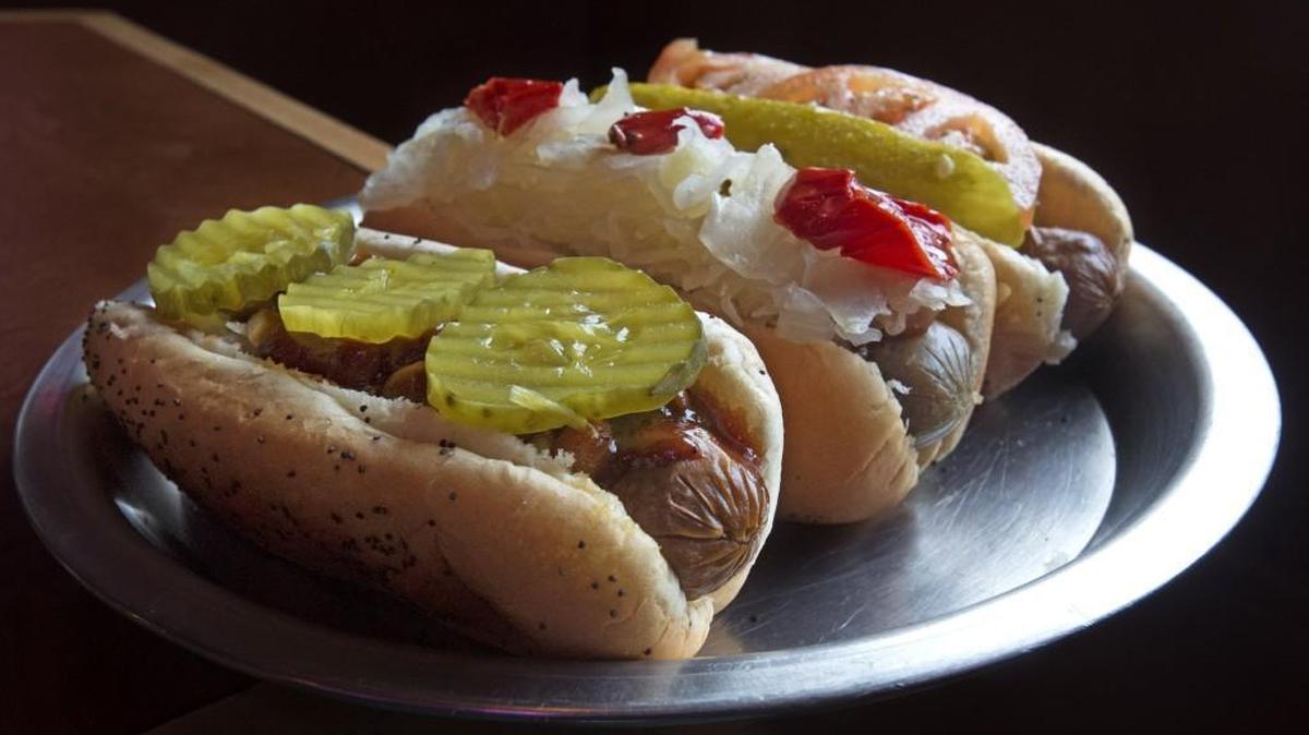 The Nature Boy, from left, Veganerwurst, and North End Not Dog at The Red Hot in Tacoma.
