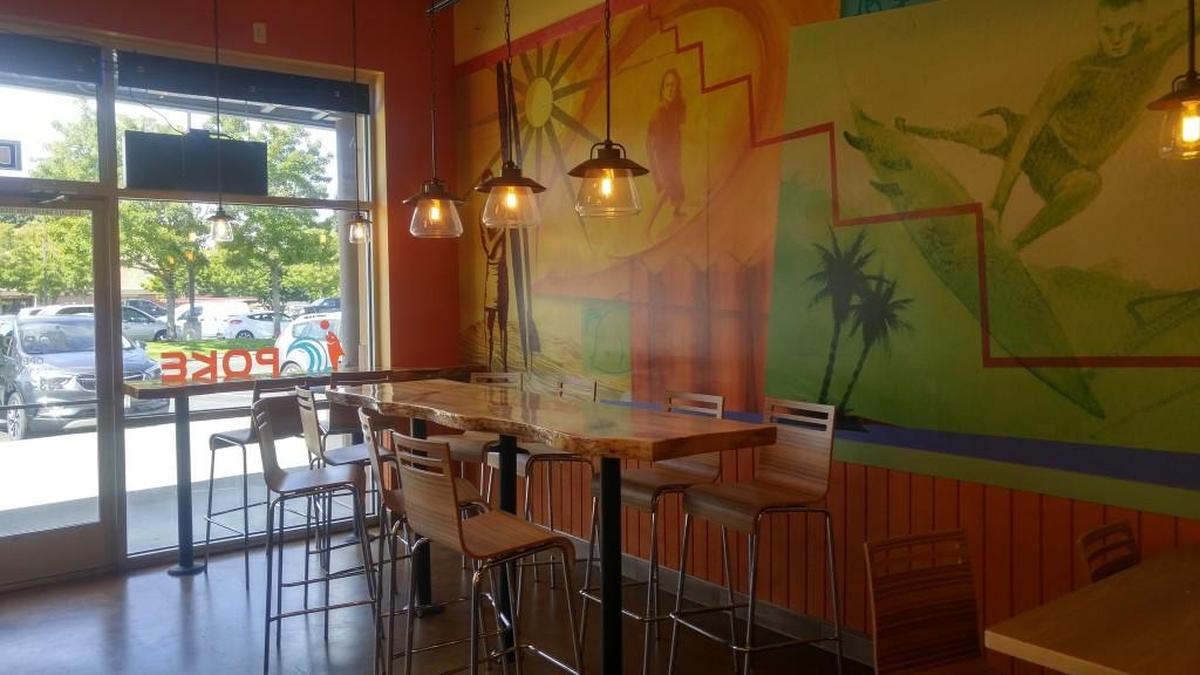 There’s seating for about 35 in the dining room of I C Poke in Lakewood.
