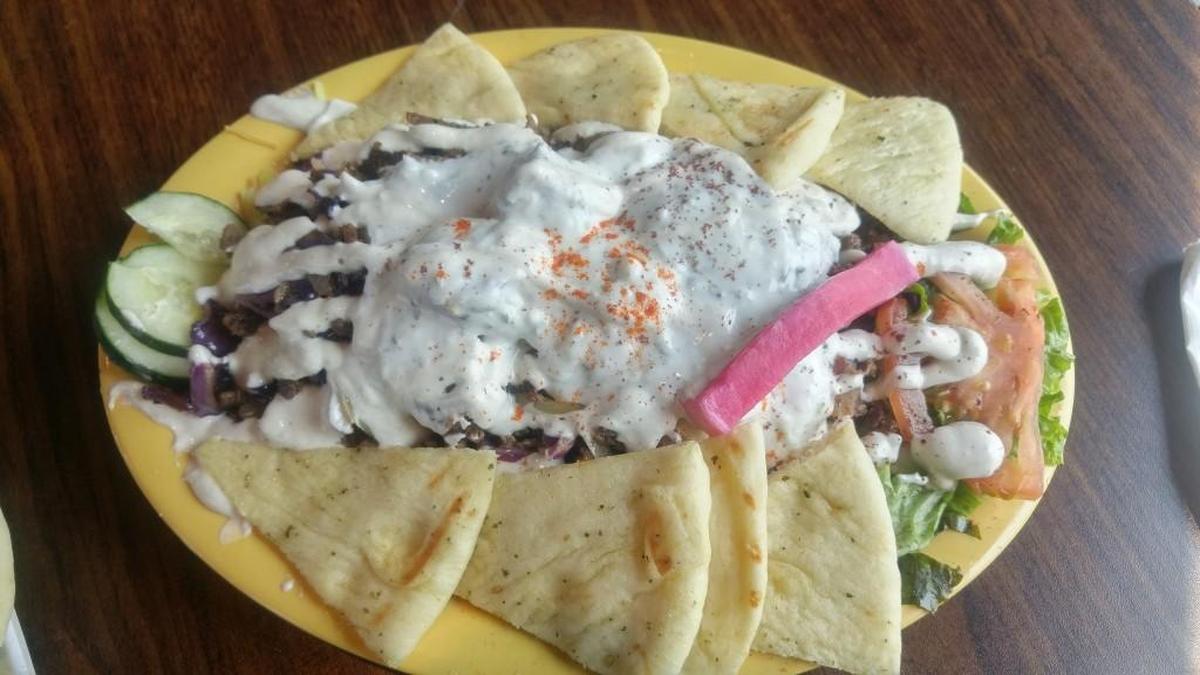 A lamb shawarma platter from Mediteranean Gyro Grill.
