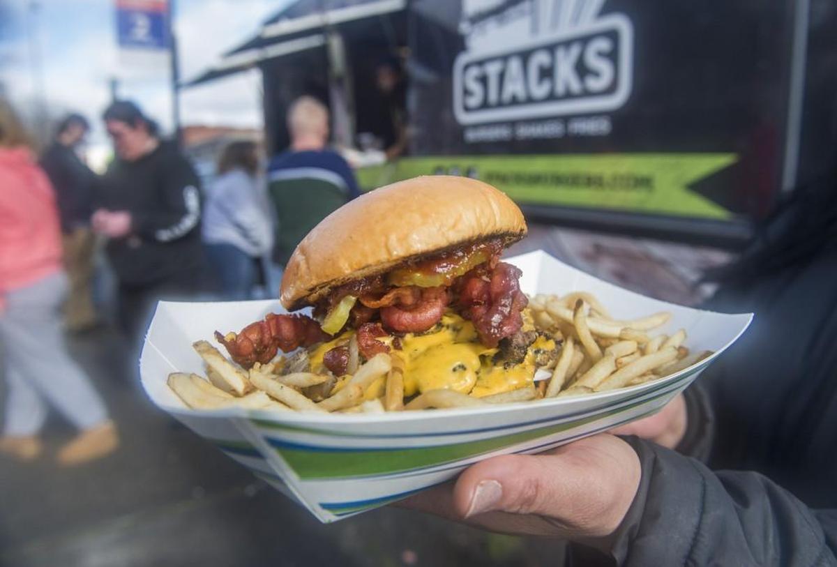 The Beast burger from the Stacks food truck in 2016. A new quick-service Stacks recently opened in Parkland.