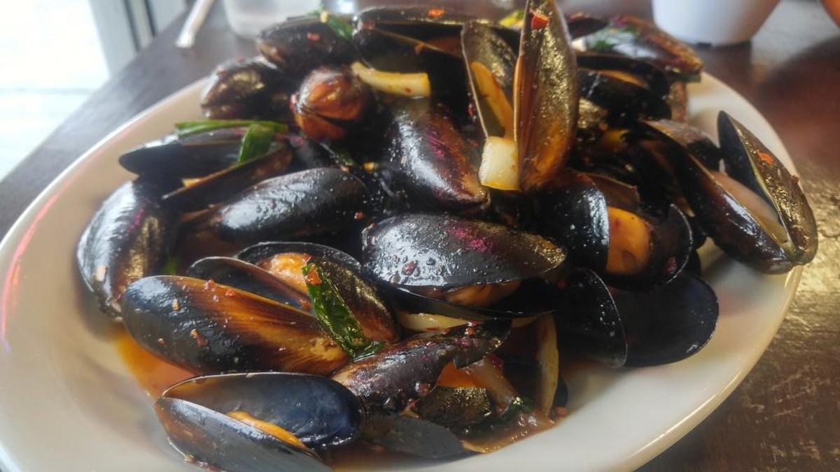 Mussels at BT Thai are cooked with a tangy sauce that was a bit sweet and salty.