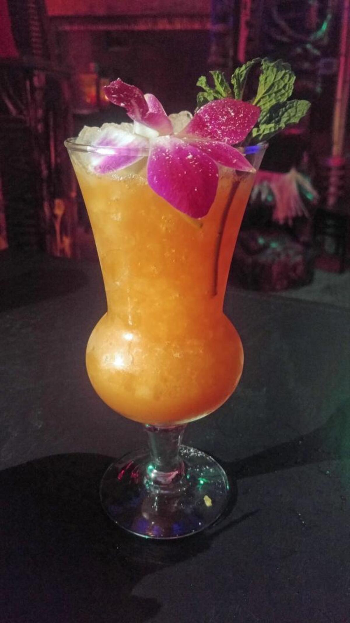Anglers Fang, a fruity rum drink at Devil’s Reef.