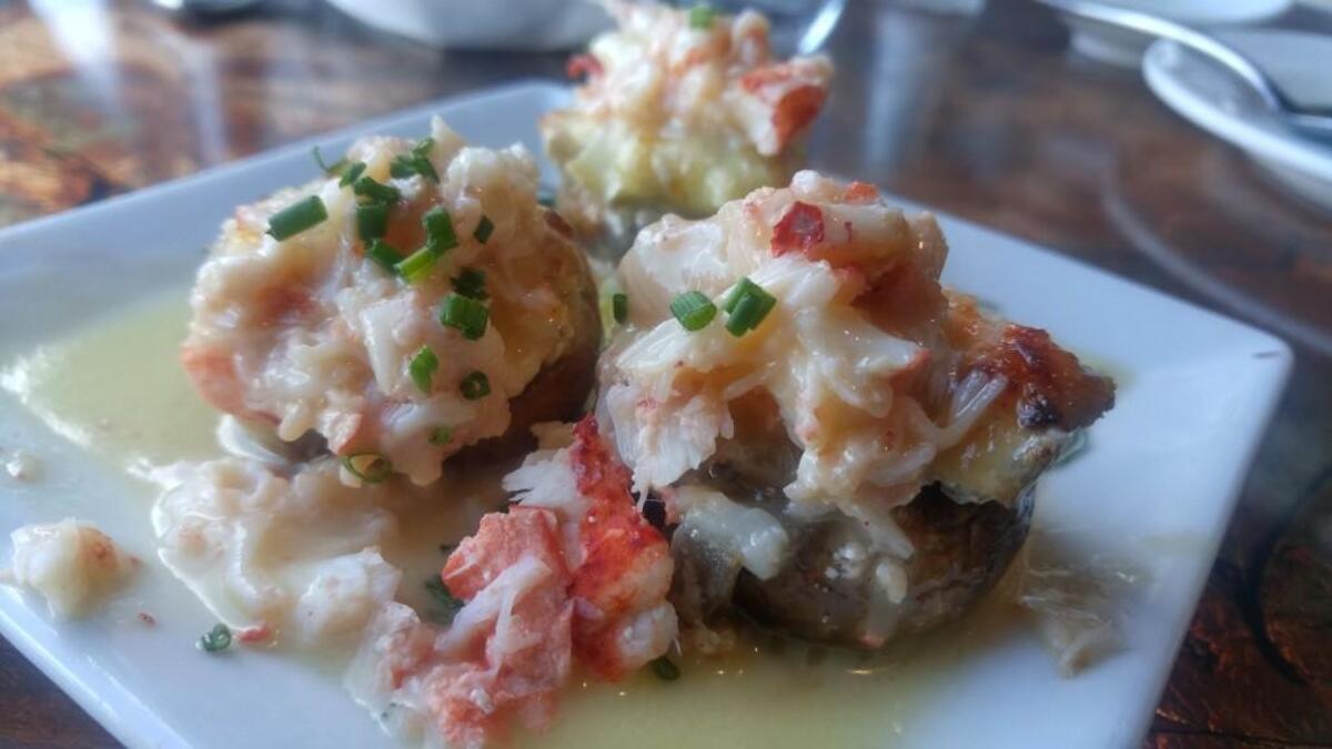 Lobster-stuffed mushrooms from The Lobster Shop.