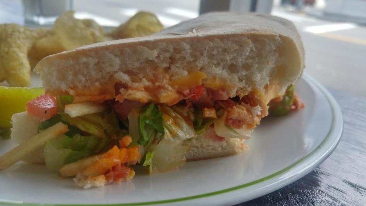The tripleta at Q’s Coffee House is made with marinated steak and a tangy sauce.