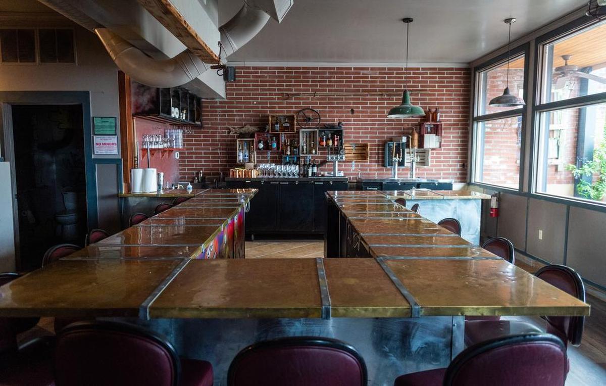 A view of the bar at Brimstone PNW Smokehouse in Gig Harbor.