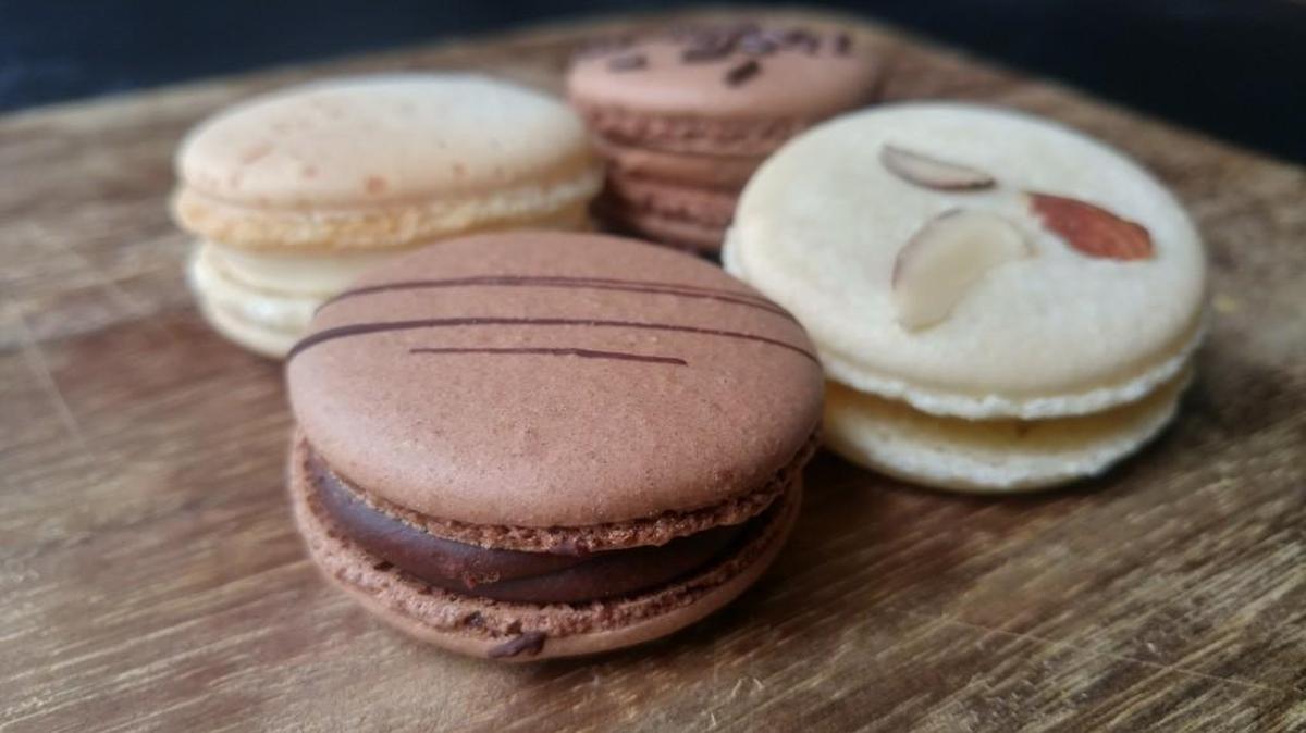 Pictured here are macarons from La Waffletz and Macaron Station, which offer more than a dozen macaron flavors daily.