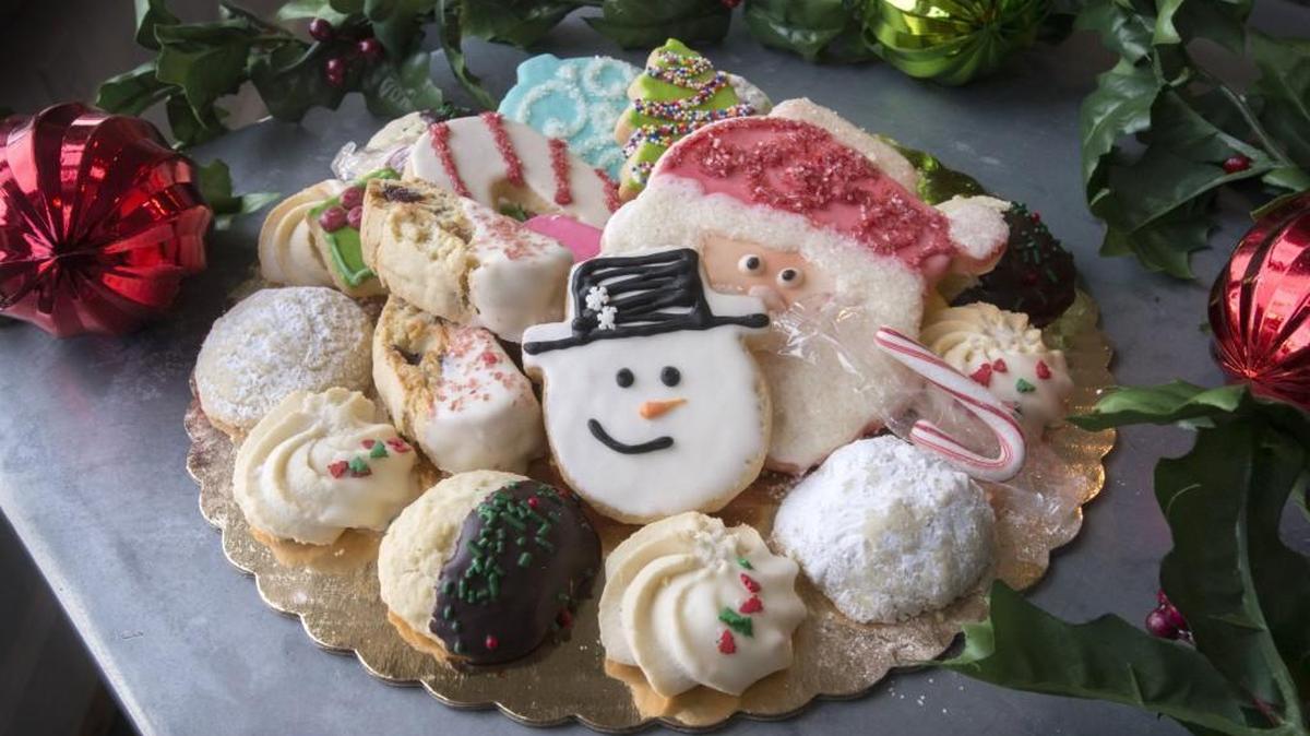 Christmas cookie platter available from Celebrity Cake Studio for the holiday season.