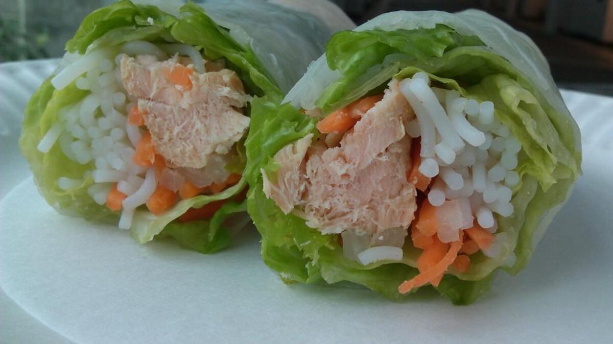 Salmon spring rolls from Fresh Rolls in University Place, which is expanding to downtown Tacoma.