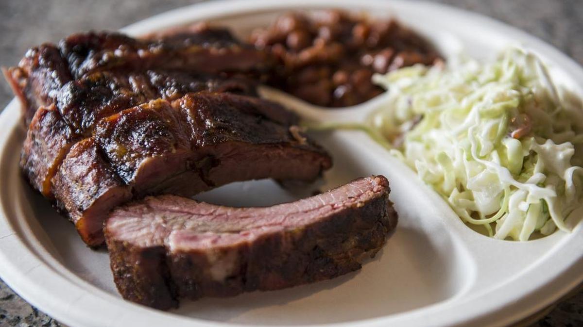 A rib meal includes two sides at Rib Ticklers in Gig Harbor, Wash., on Friday, Nov. 3, 2017.