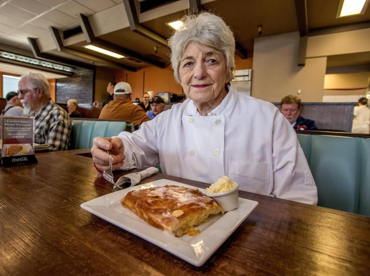 Jane Balmer makes butterhorns at the Poodle Dog Restaurant in Fife.